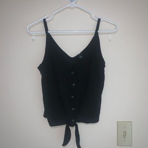 Black button loose top